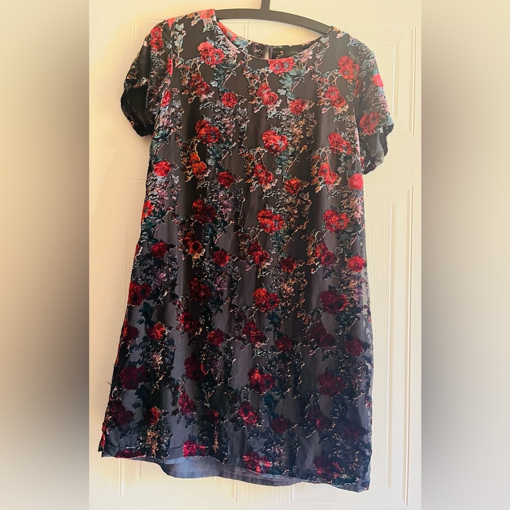 Forest Lily Velvet Floral Dress. Size 10